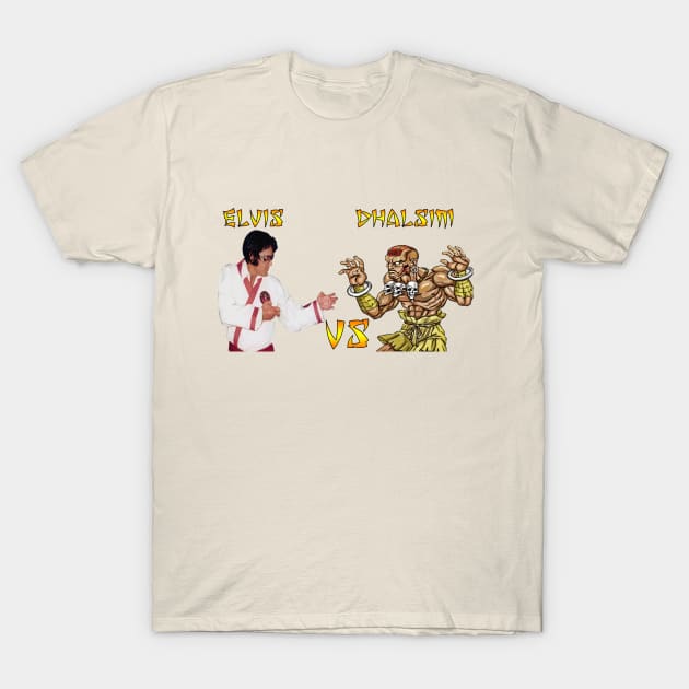 Elvis vs Dhalsim Street Fighter T-Shirt by Magnetar